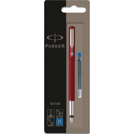 Parker Vector S0159960 Fountain Ink Pen Red (Blister Pack)