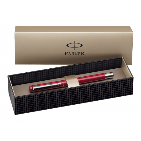 Parker Vector Stainless Steel Fountain Ink Pen Red (Blister Pack)