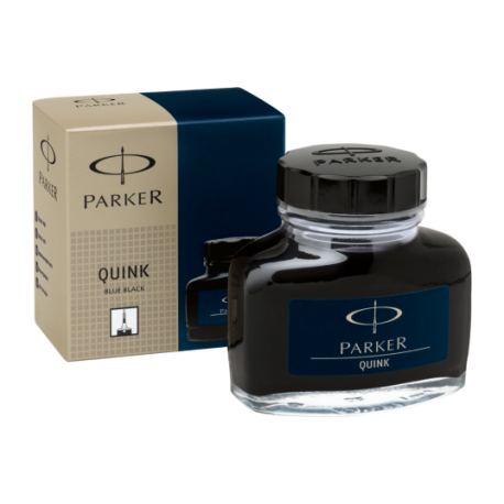 Parker Quink Ink Bottle 57ml Permanent Black Blue S0037490