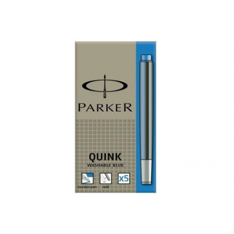Parker Quink Cartridge Ink Refills Box of 5 Royal Blue Washable
