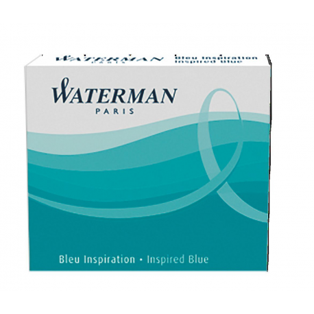 Waterman Cartridges South Sea Blue Short Size - Pack of 6