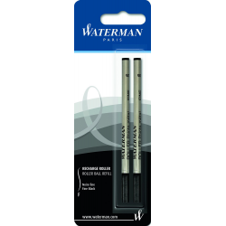 Waterman Rollerball Pen Refill Fine Tip Black Ink - Twin Pack