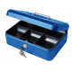 10" Metal Petty Cash Box with Lock - Blue