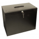 Cathedral Lockable A4 Metal Filing Box, Black