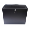 Cathedral Lockable A4 Metal Filing Box, Black