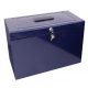 Cathedral Foolscap Metal File & Document Storage Box, Blue