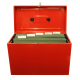 Cathedral Foolscap Portable Metal File Box, Red HORD