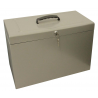 Cathedral Foolscap Metal File Box with Lock, Silver HOSL