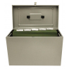 Cathedral Foolscap Metal File Box with Lock, Silver HOSL