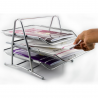 Filing Trays Letter Paper Desk Holder Storage Organiser Office Metal Mesh 3 Tier