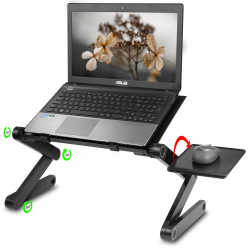 Adjustable Folding Laptop Stand with Mouse Tray, Portable