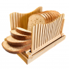 Bamboo Bread Slicer Wooden Cutting Board with Adjustable Slicing Guide Foldable
