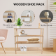 4 Tier Wooden Shoe Rack Vertical Storage Shelf Unit