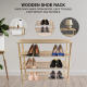 4 Tier Wooden Shoe Rack Vertical Storage Shelf Unit